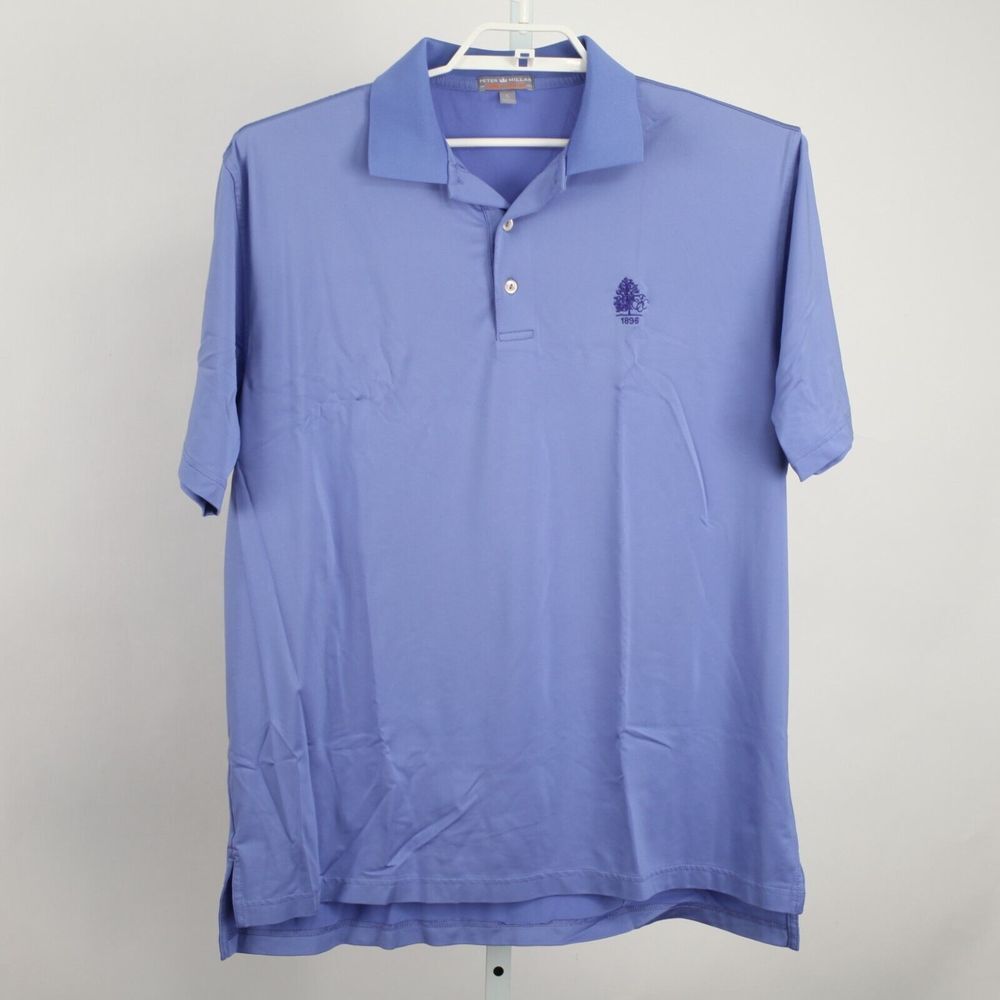 Peter Millar Polo Shirt Men Large Purple Summer Comfort Essex Fells Country Club